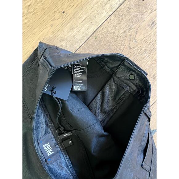 PAIGE - High Rise Manhattan Boot Vegan Leather in Black - Size 26 NWT - Picture 5 of 8